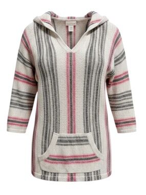 Billabong Striped Knit Hoodie Women’s Small – Rare Baja Style